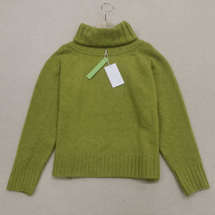 Grasgrüner Oversized Damen-Rollkragenpullover - Nora