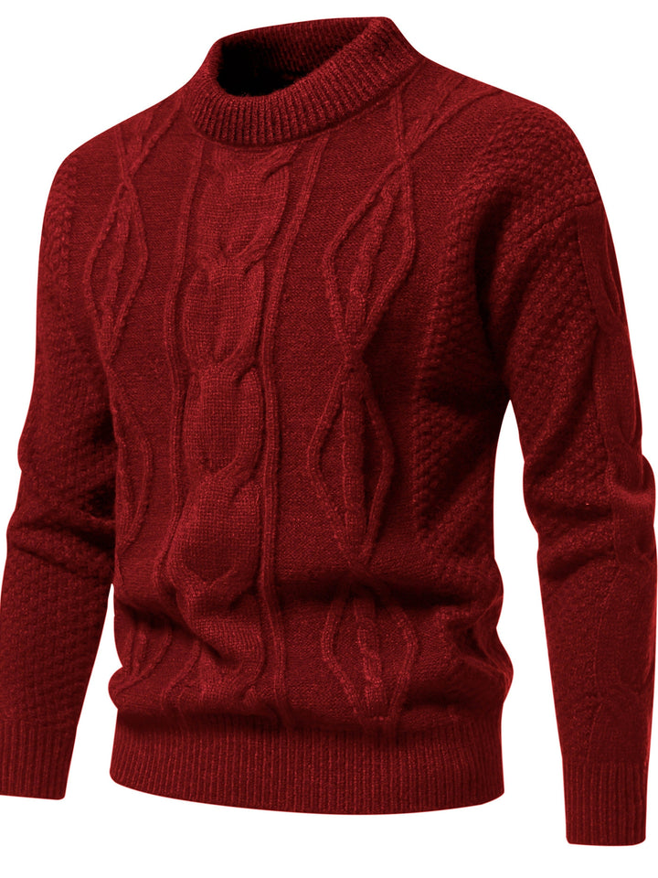 Unifarbener Strickpullover für Herren – Theo