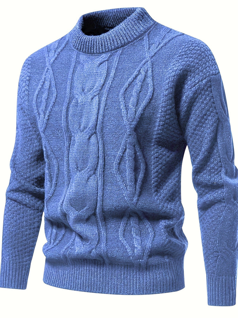 Unifarbener Strickpullover für Herren – Theo