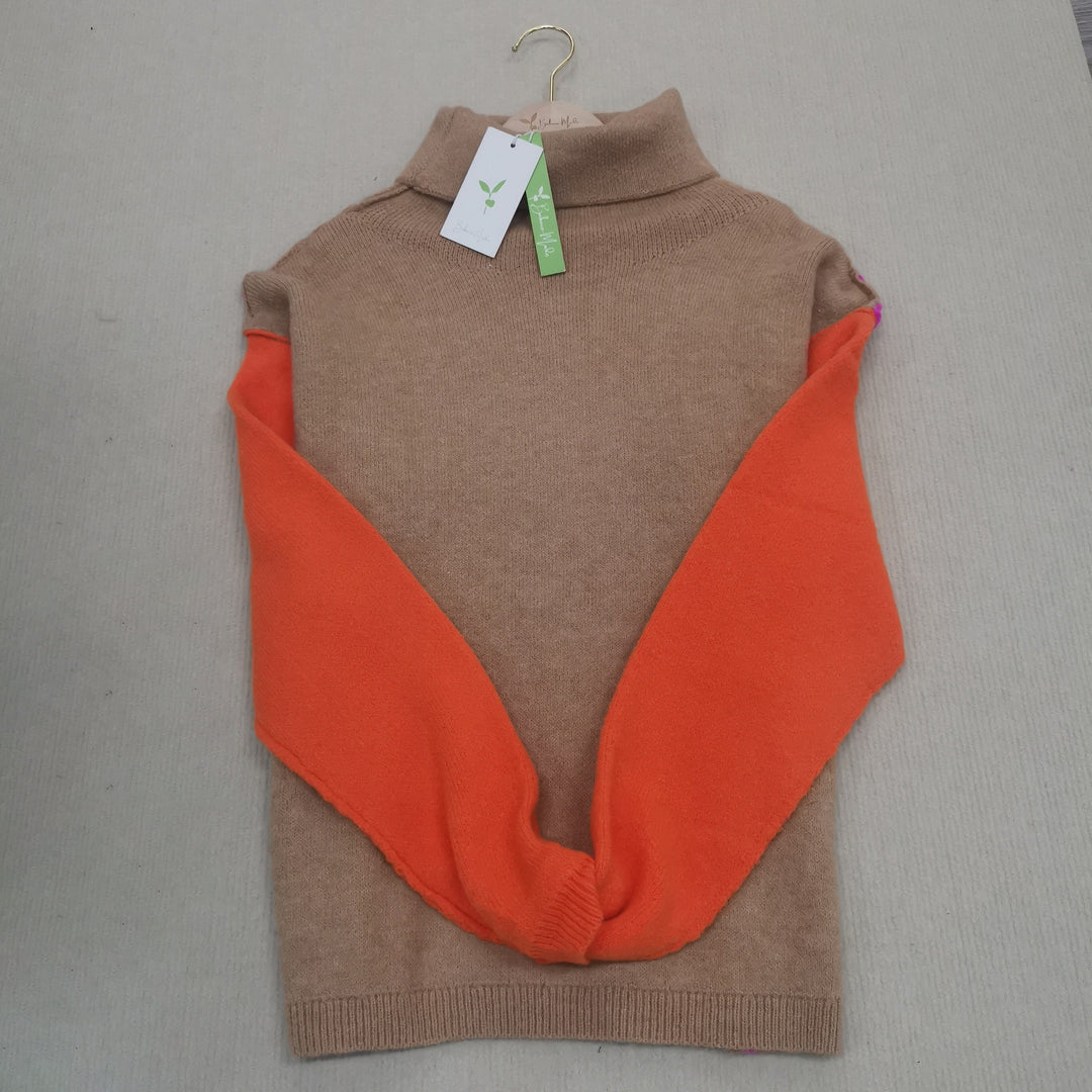 Eindrucksvoller Color Block Strickpullover - AutumnVibe