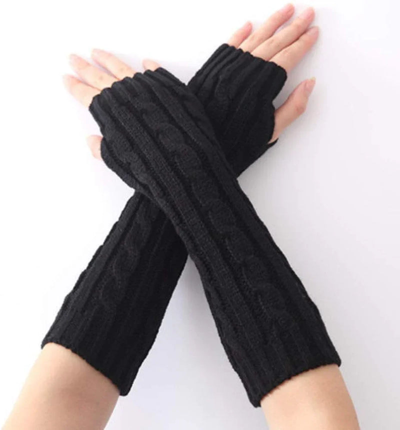 Lange Fingerlose Strickhandschuhe - FlexiWarm