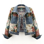 Trendige Blumen-Denim-Jacke für Damen – Amaline