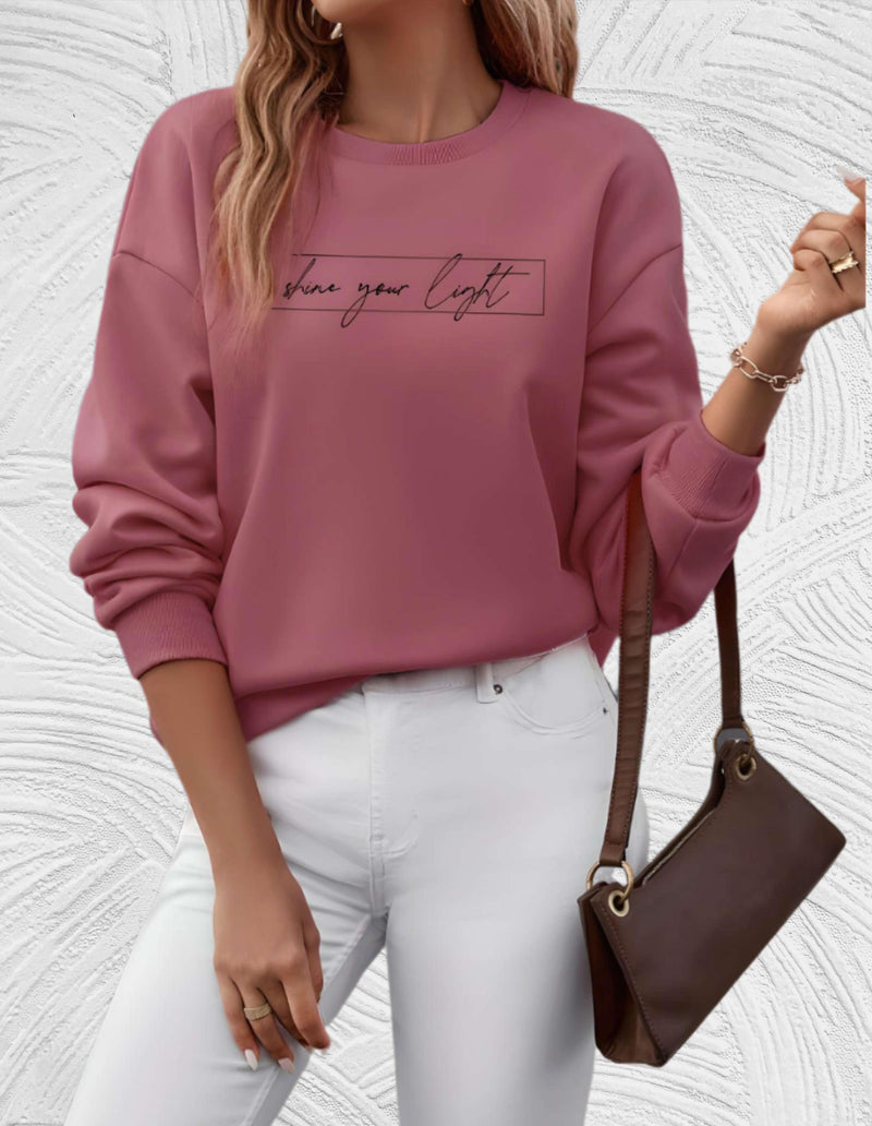 Oversized Damen Sweater mit Rundhalsausschnitt - Luna