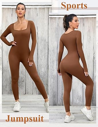 Damen Shapewear Jumpsuit mit langen Ärmeln – SleekFit