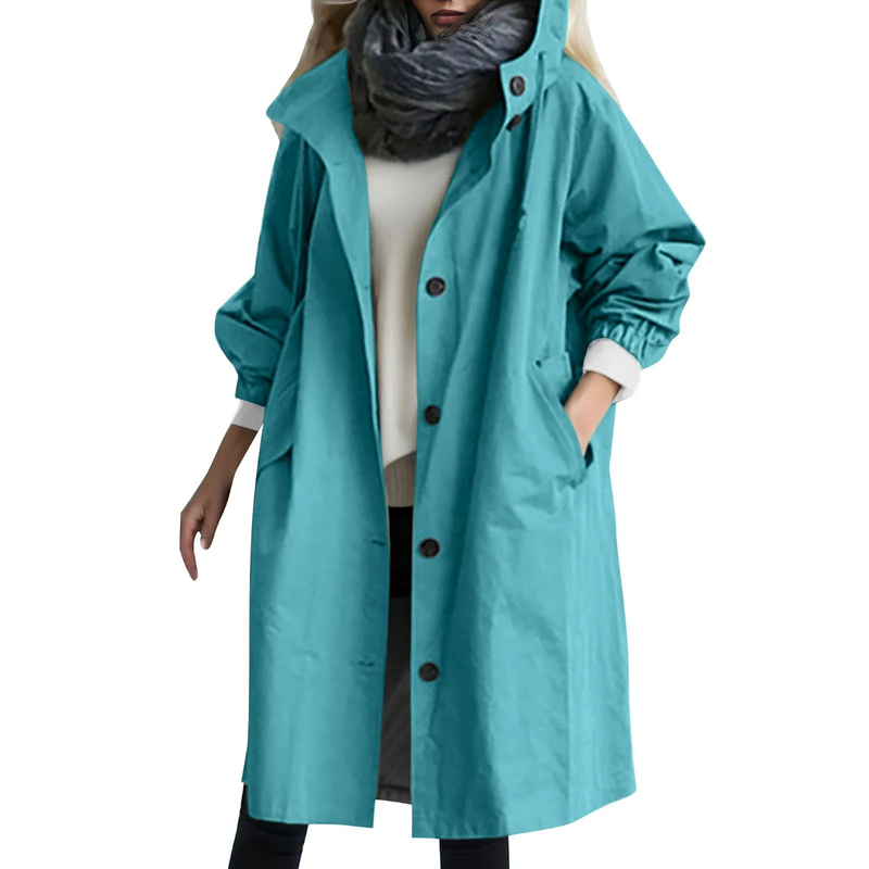 Winddichter Damen Trenchcoat mit Kapuze - Luna