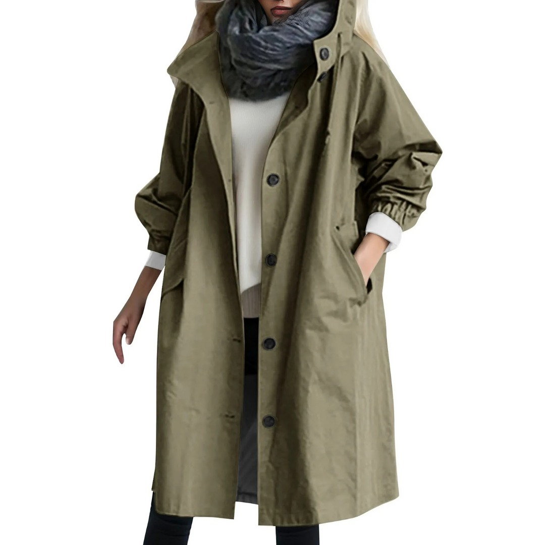 Winddichter Damen Trenchcoat mit Kapuze - Luna