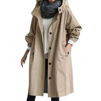 Winddichter Damen Trenchcoat mit Kapuze - Luna