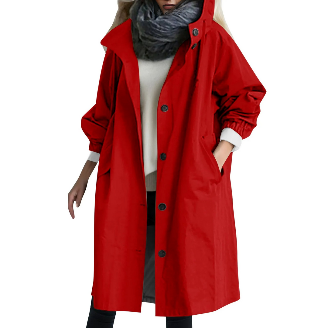 Winddichter Damen Trenchcoat mit Kapuze - Luna