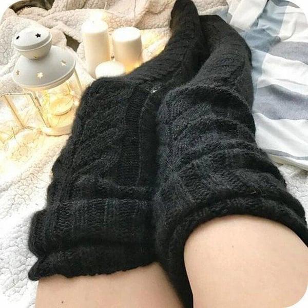 Hohe Gestrickte Wollsocken für Damen - WarmWool