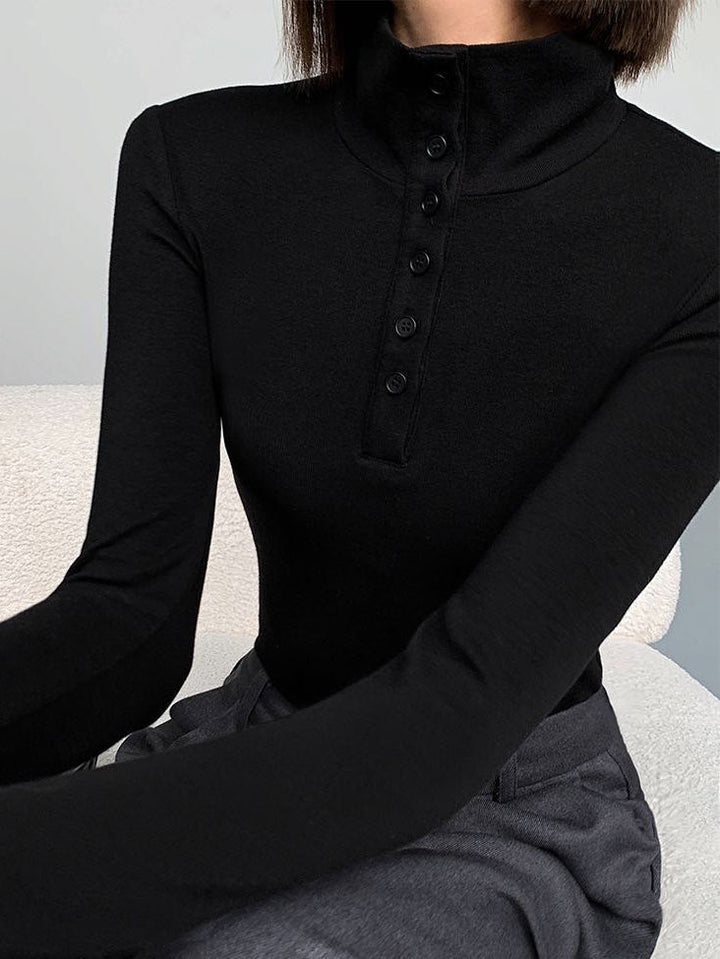 Rollkragenpullover mit Knöpfen für Damen - Aurora