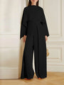 Einfarbiger Jumpsuit mit Eleganten Falten - Lara