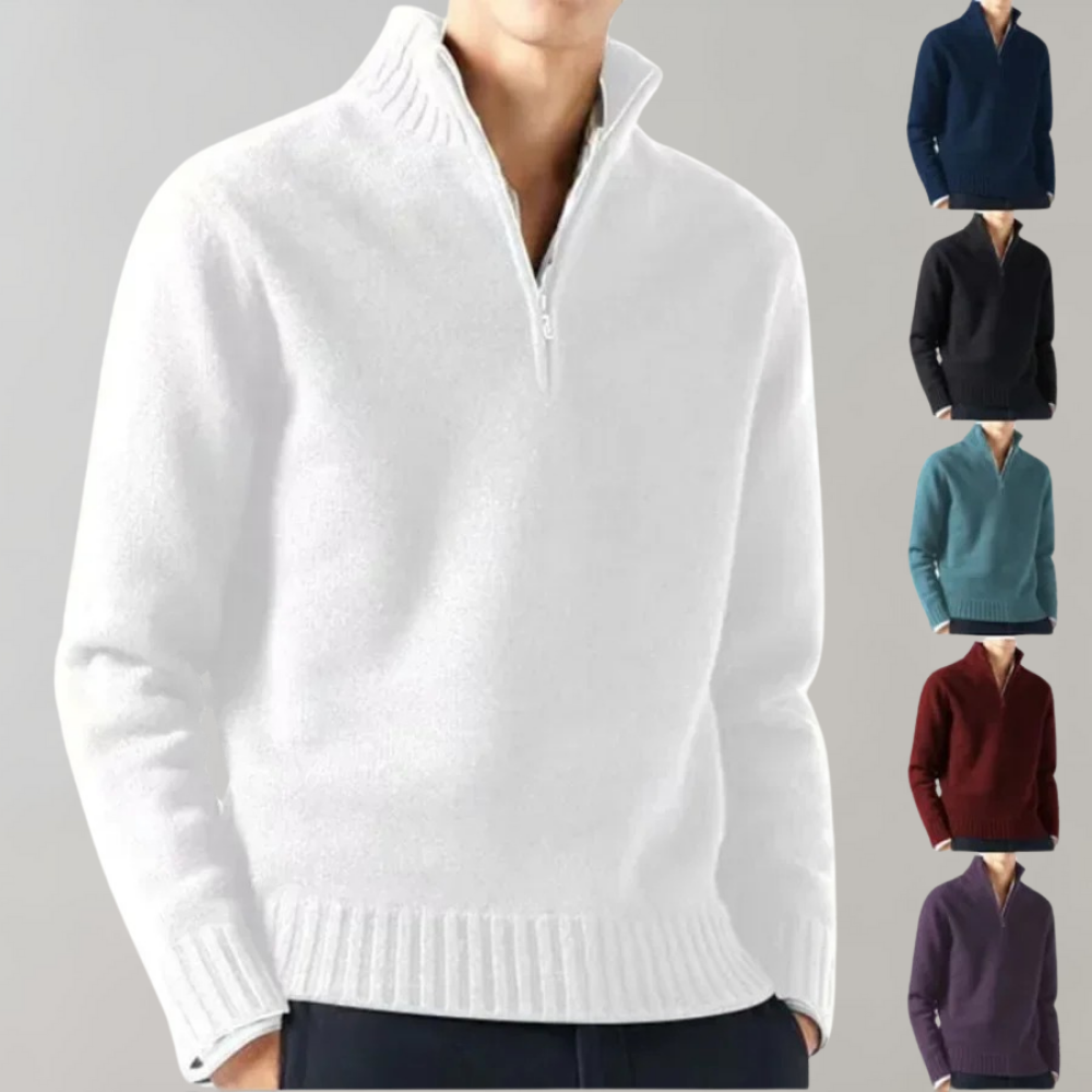 Stilvoller Half-Zip Herrenpullover - Ethan