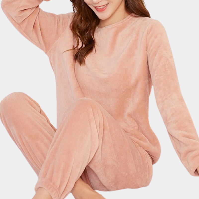 Warmer Fleece Damenpyjama - Elina