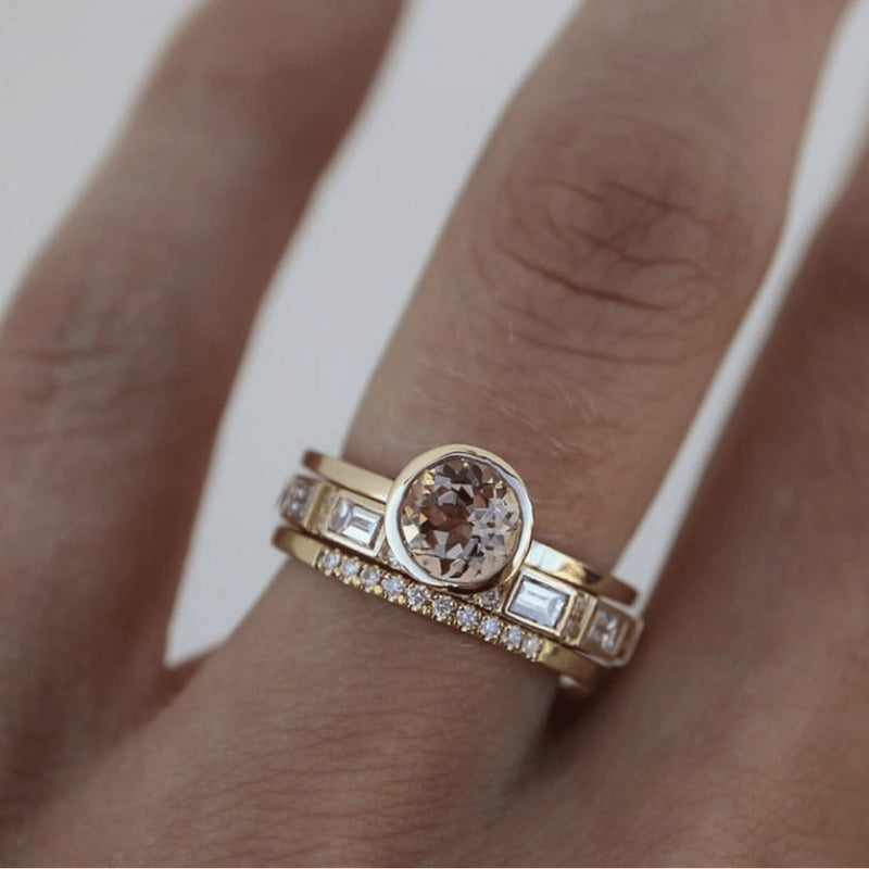 Vintage Goldener Ring mit Zirkonia - Celine