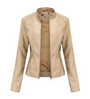 Damen Lederjacke mit Mao-Ausschnitt