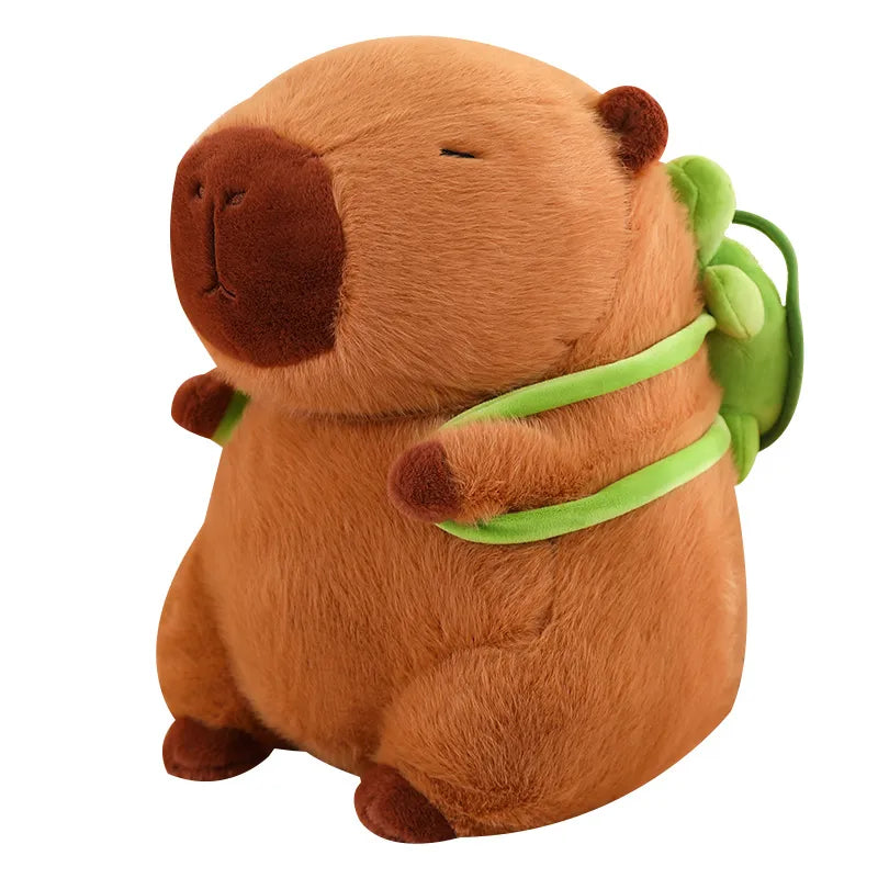 Süßer Capybara-Plüsch mit Schildkröten-Rucksack - CapyBuddy