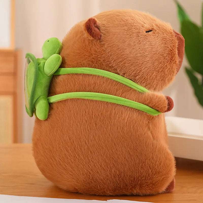 Süßer Capybara-Plüsch mit Schildkröten-Rucksack - CapyBuddy