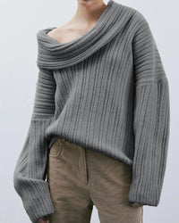 Casual Gestrickter Pullover mit Einer Schulter – LuxeOne