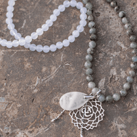 Labradorit, Jade und Amethyst Mala – Seraphine