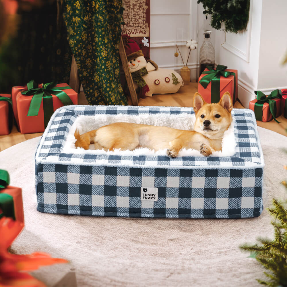 Superweiches Karierter Hundegebet - Scottish Snuggle Bed