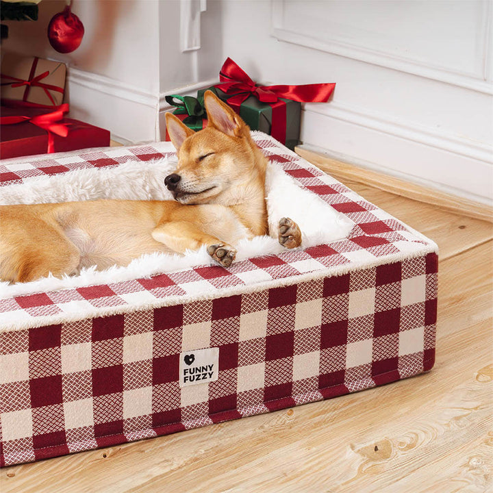 Superweiches Karierter Hundegebet - Scottish Snuggle Bed