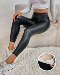 Komfortable Fleece-Leggings mit Lederoptik - Mila