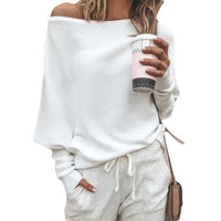 Trendige Off-Shoulder-Strickdamenpullover - Sophie