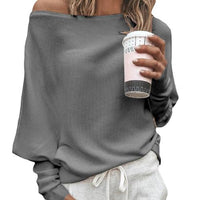 Trendige Off-Shoulder-Strickdamenpullover - Sophie