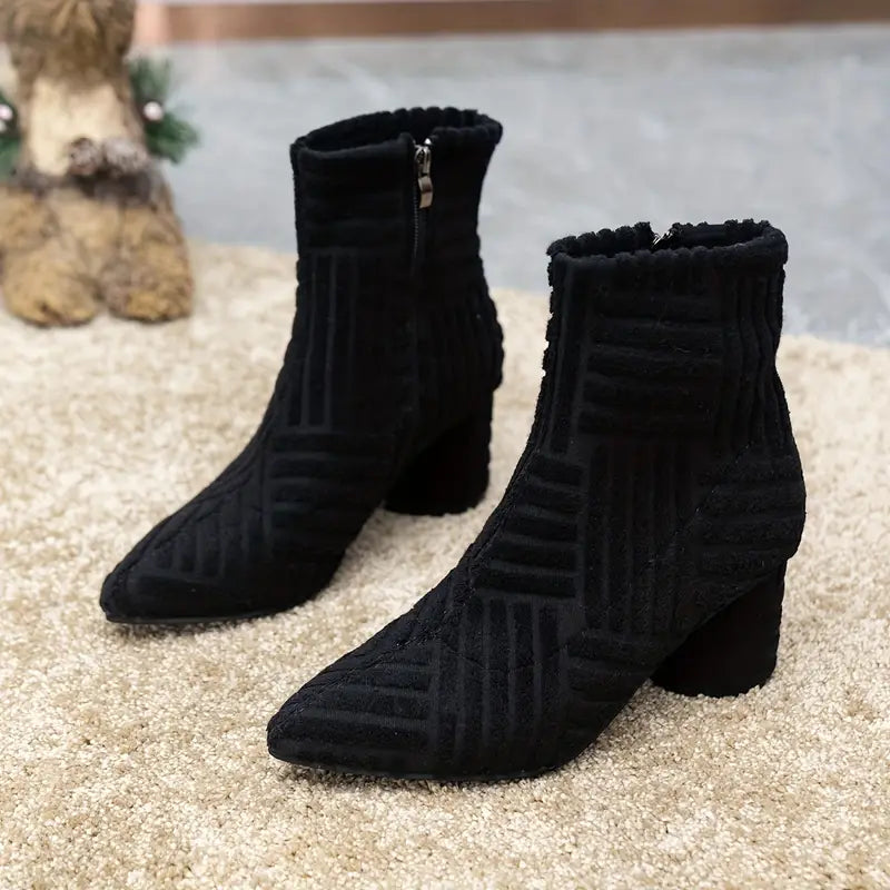 Schlichte Damenstiefel mit Blockabsatz – Selene