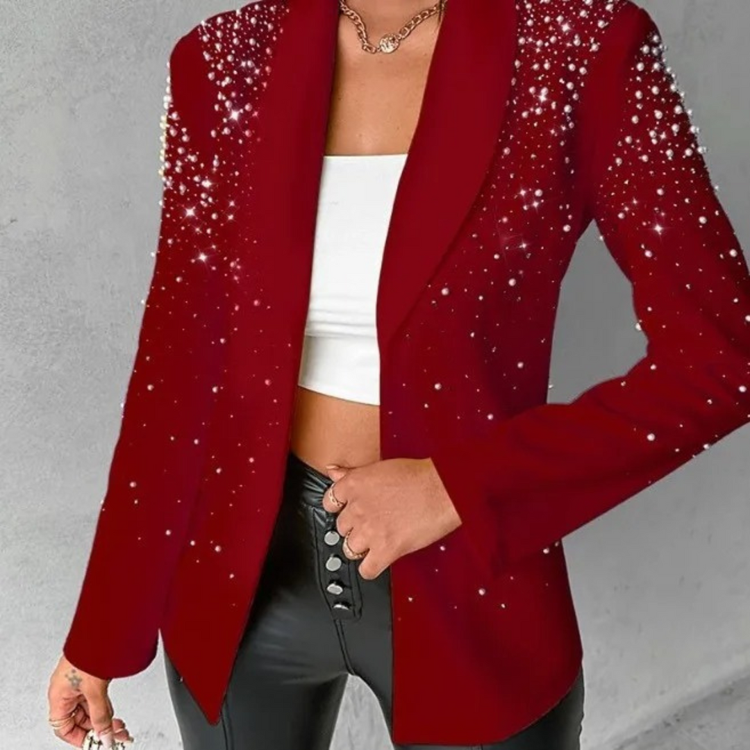 Schlanke Damenblazer mit Perlendetails - Amara