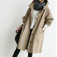 Langer Damen Trenchcoat mit Kapuze - Isabelle