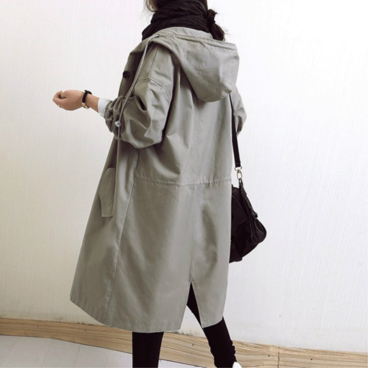 Langer Damen Trenchcoat mit Kapuze - Isabelle