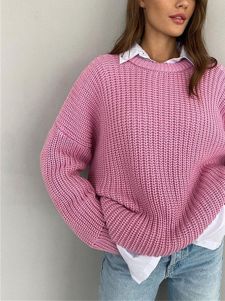 Oversize Grobgestrickter Pullover für Damen – Amara