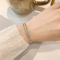 Offenes Armband aus 925er-Sterlingsilber mit Zirkonia