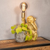 Luxuriöse Goldene Affen-Tischlampe – GoldenChimp