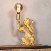 Luxuriöse Goldene Affen-Tischlampe – GoldenChimp