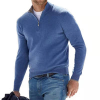 Luca Belloni Merino V-Ausschnitt Pullover mit Reißverschluss