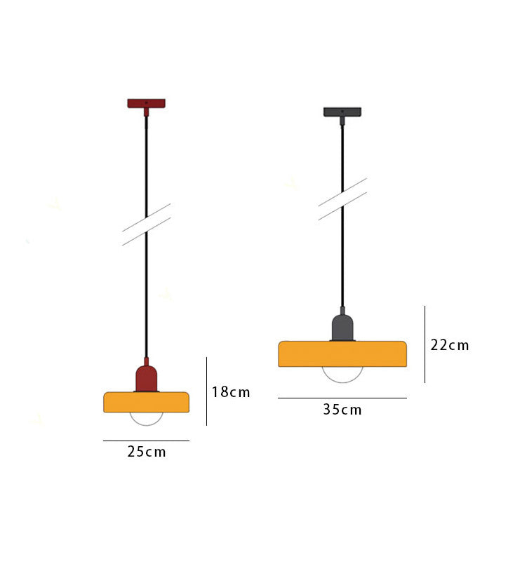 Hängelampe aus farbigem Glas - BauLume