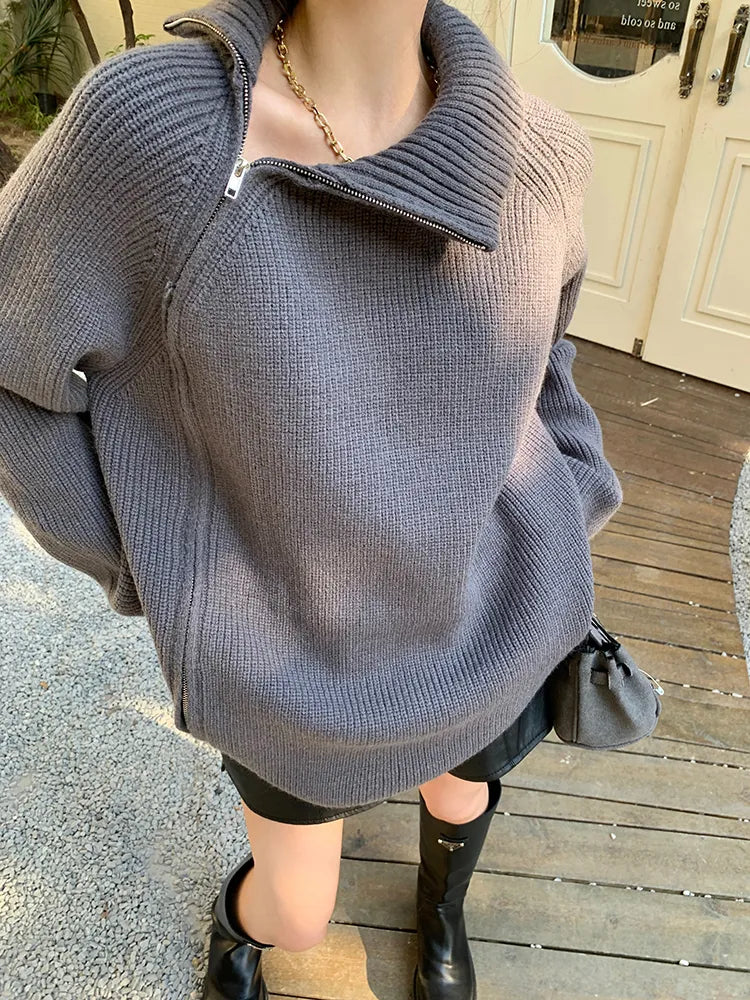 Damen Pullover-Weste mit Reißverschluss - Clara