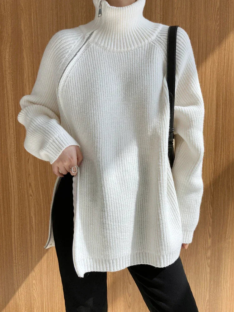 Damen Pullover-Weste mit Reißverschluss - Clara