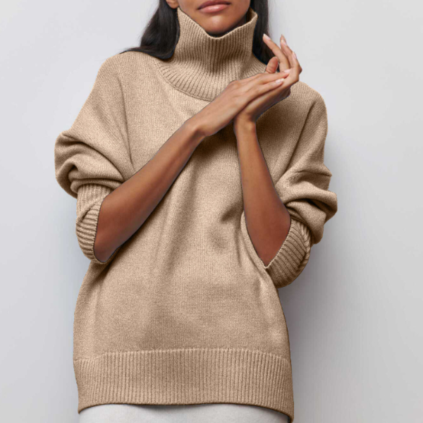 Weiche Oversized Damen Rollkragenpullover - Celeste