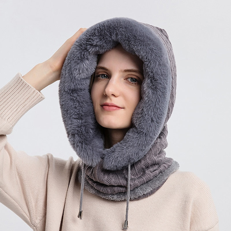 3-in-1 Winter-Schal und Mütze für Damen - Isabella