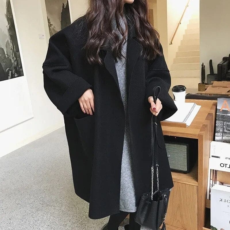 Oversized Wollmisch-Trenchcoat - Aura