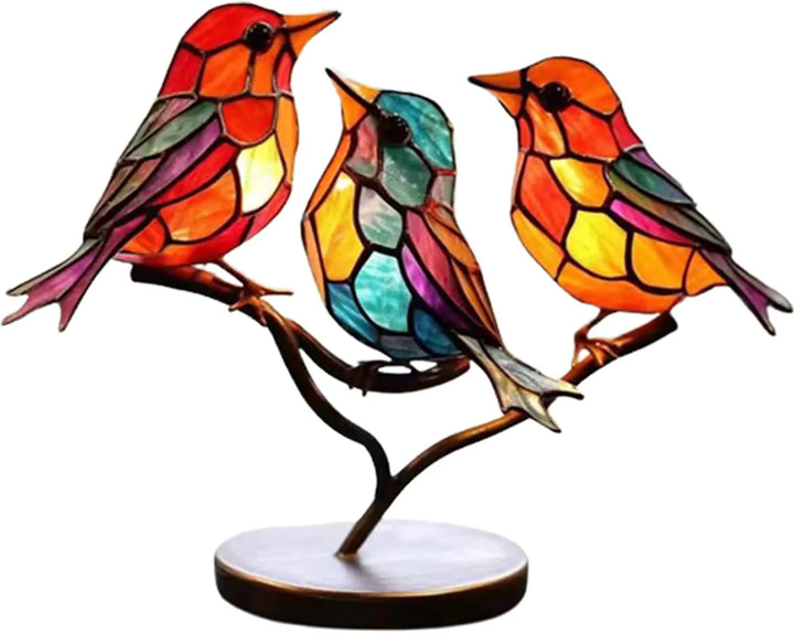 Bunte Vögel auf Zweig Dekorative Skulptur - ColorBirds