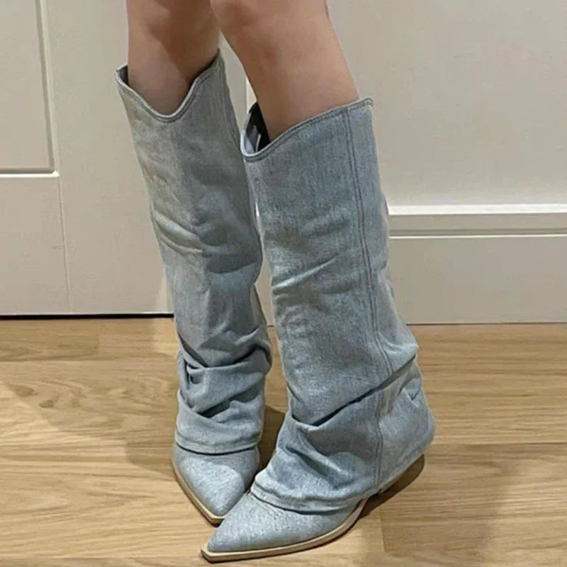 Winterfeste Denim Stiefel - Aurora