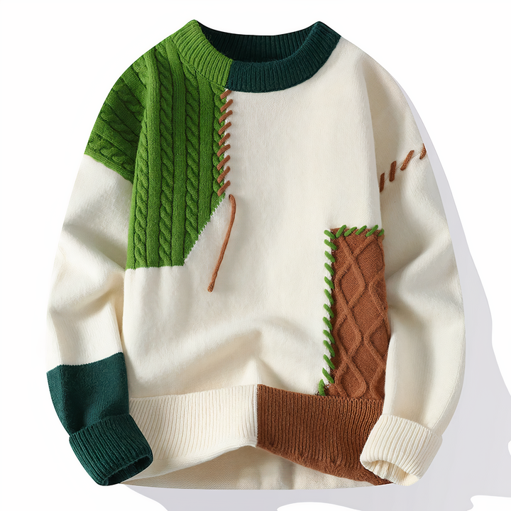 Patchwork Herrenpullover - Jasper