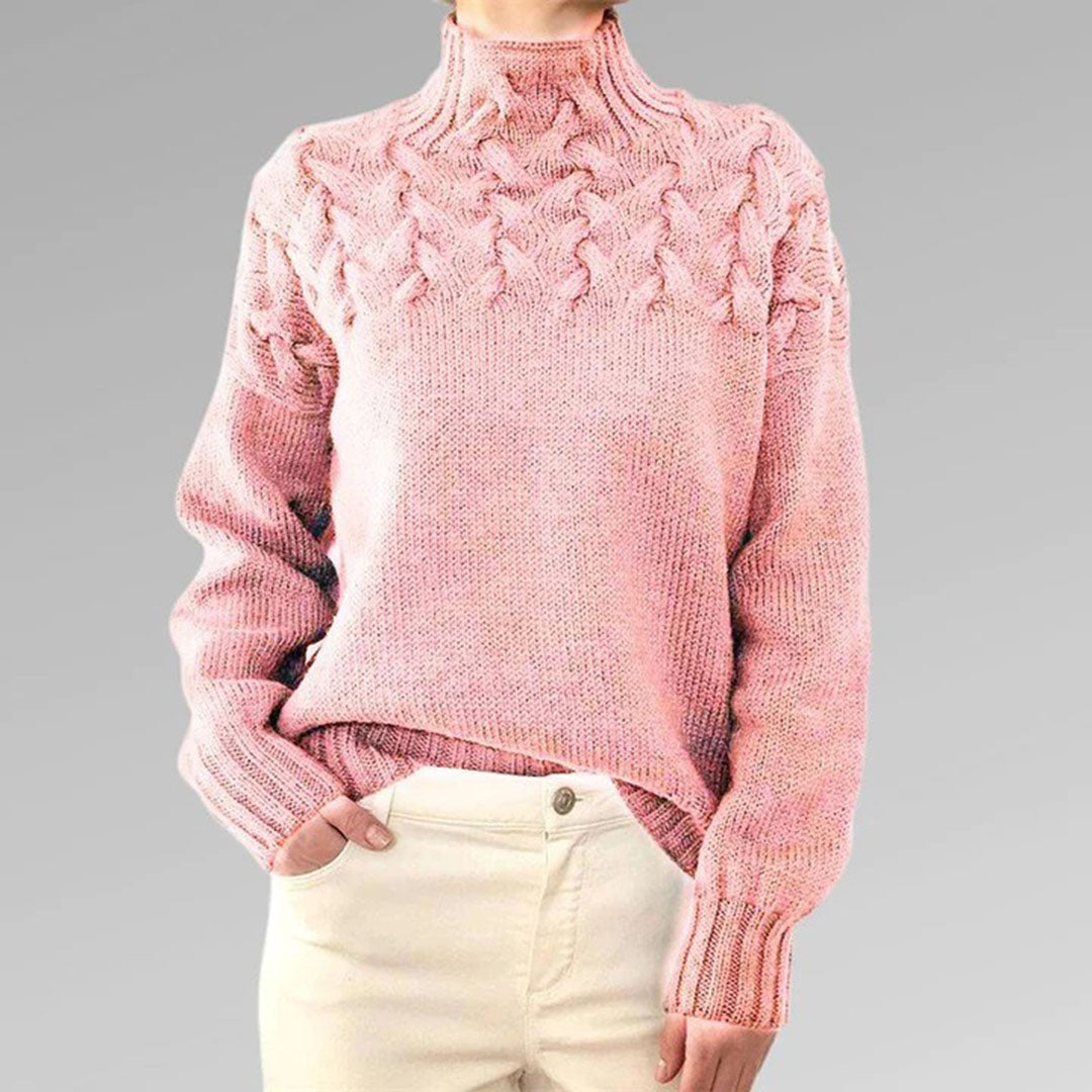 Gestrickter Damen Rollkragenpullover – Elara