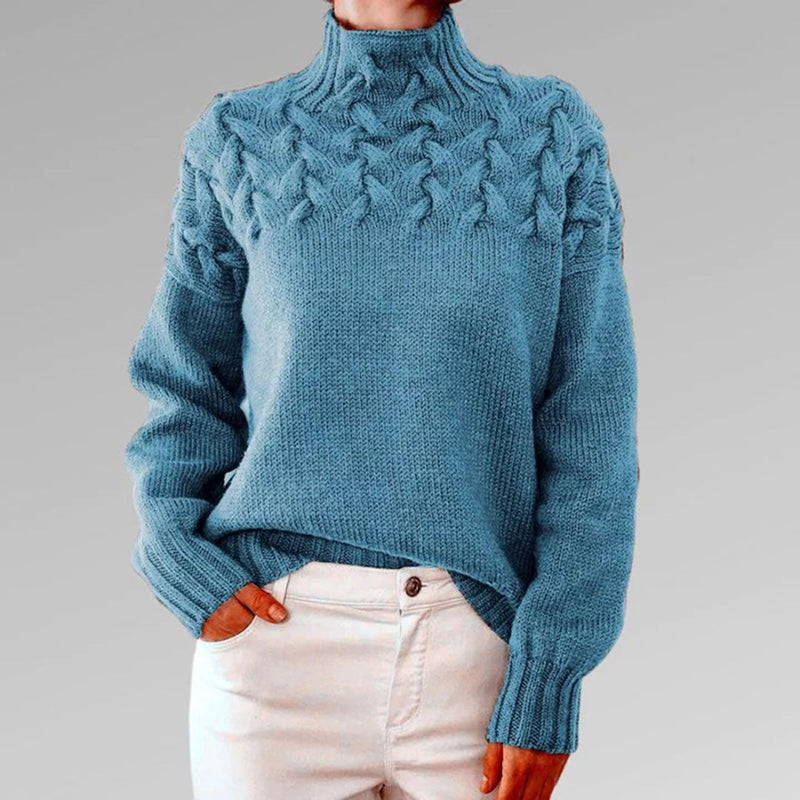 Gestrickter Damen Rollkragenpullover – Elara