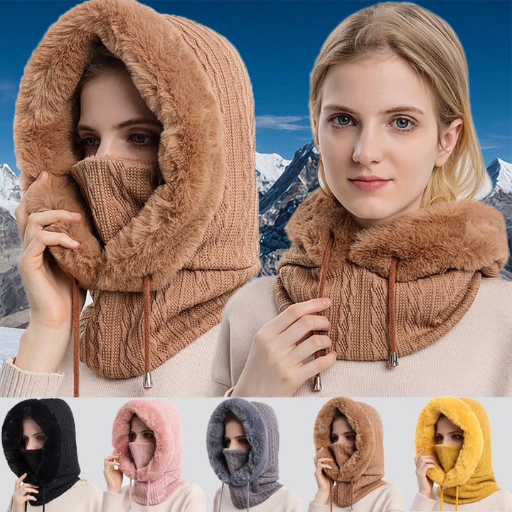 3-in-1 Winter-Schal und Mütze für Damen - Isabella