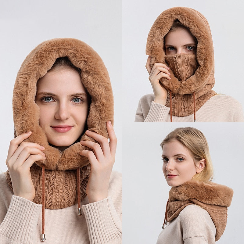 3-in-1 Winter-Schal und Mütze für Damen - Isabella